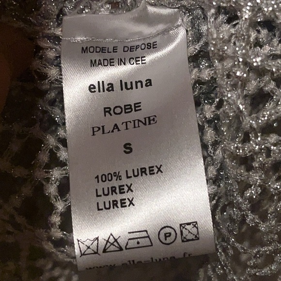 Ella Luna women’s embellished silver mini open mesh dress size XS - Picture 5 of 9